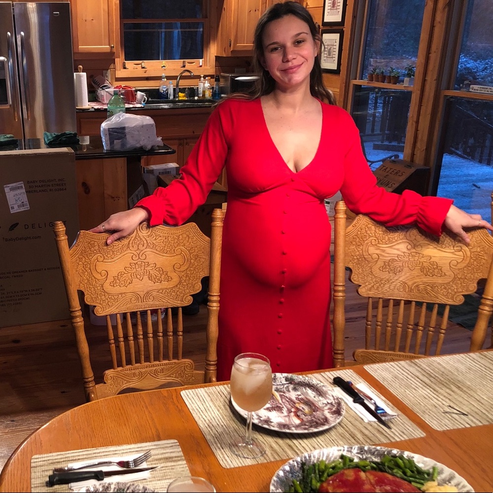 Beautiful and sexy red maternity dress (worn once)